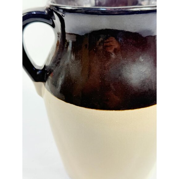 Roseville Stoneware Pitcher Vase RRP Made in USA. Beige/Brown Two Toned Farmhous - Picture 11 of 12